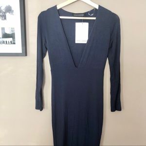 NWT Naked Wardrobe Deep V Midi Dress Size Small